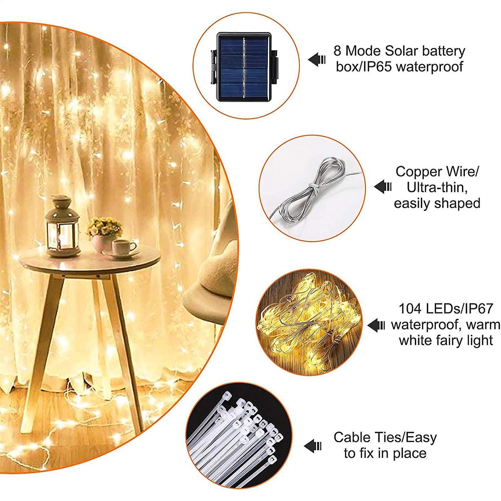 Smart Garden Light - Solar Umbrella String Light 104 LED
