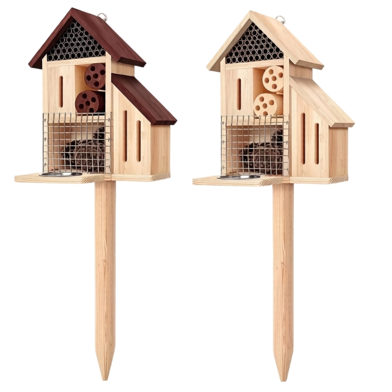 Wooden Insect House on Stake,  - Insect Hotel Wood 评论和价格