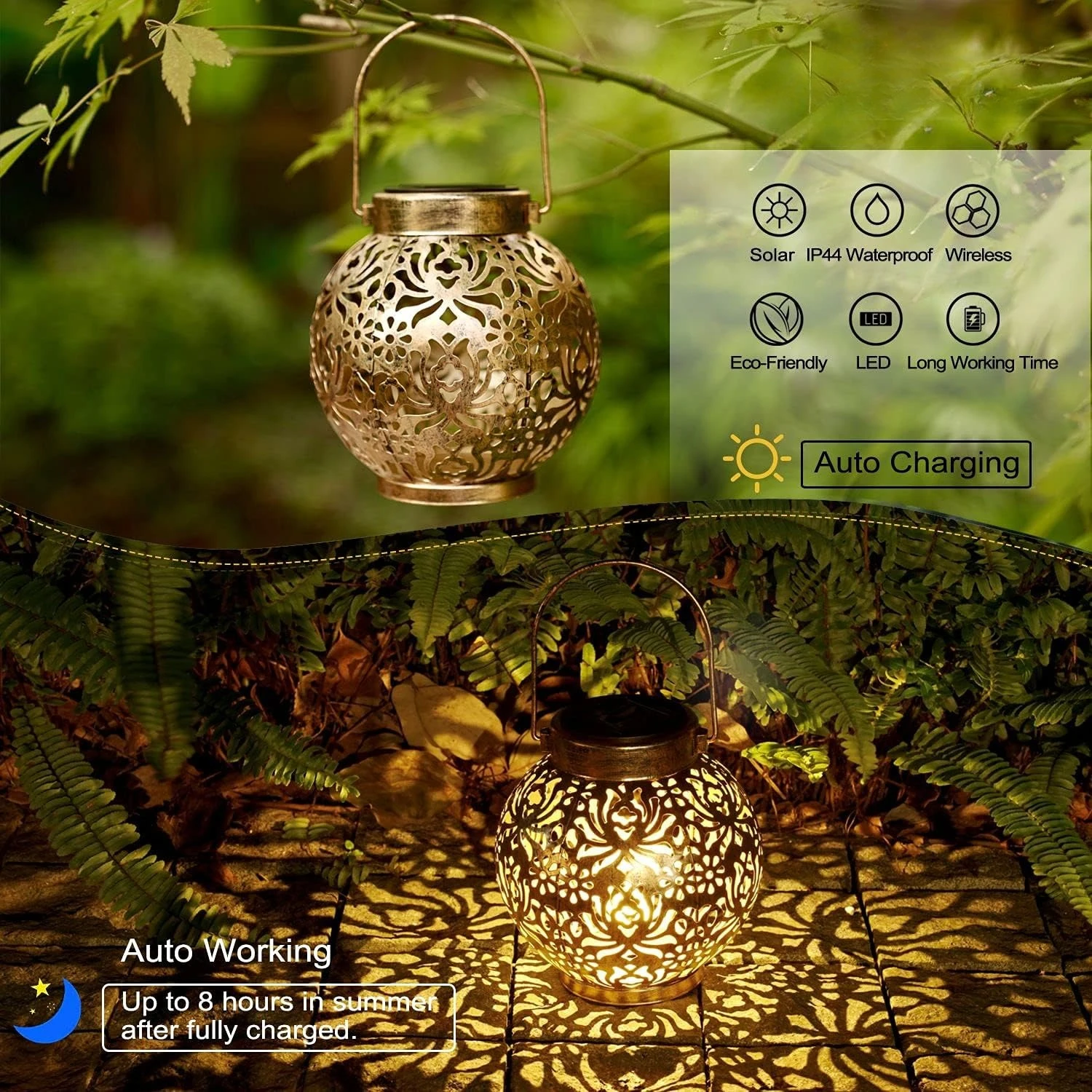1-6PCS Moroccan Solar Lanterns - Smart Garden Light 评论和价格
