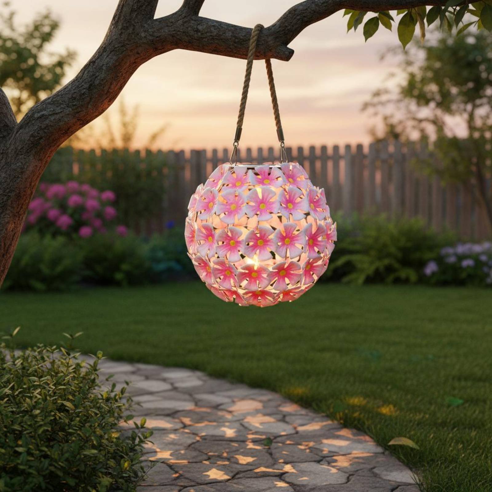 Hanging Flower Lantern Warm Wh - Smart Garden Lanterns 评论和价格