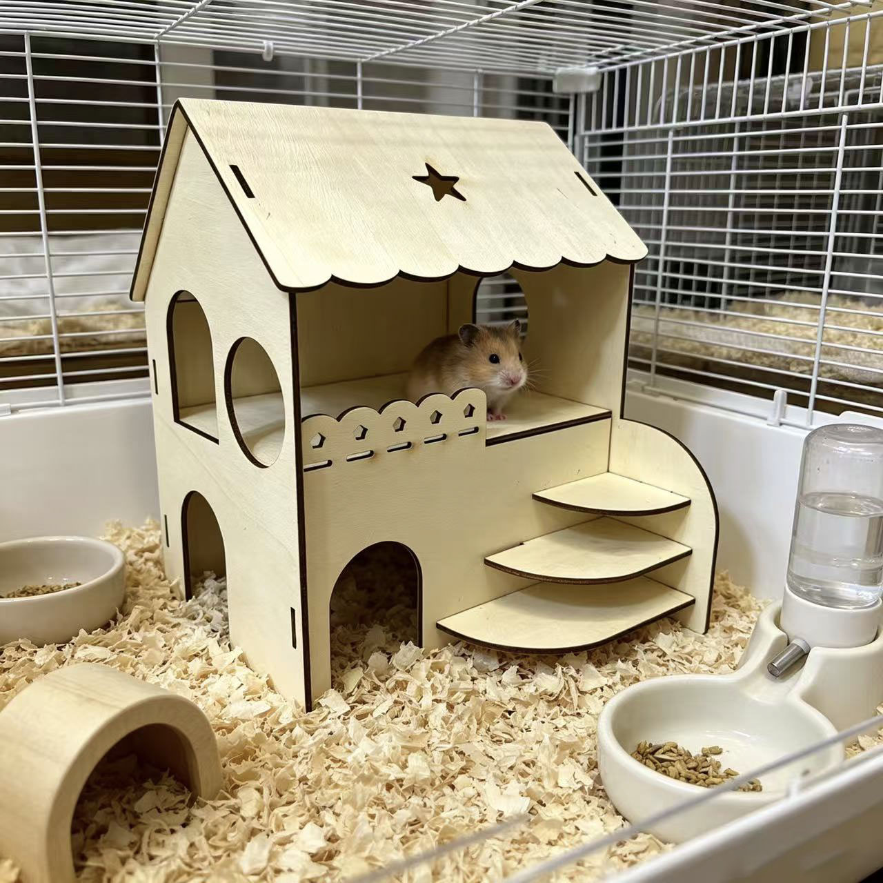 Hamster Two-Story Wooden House - Insect Hotel Wood 评论和价格